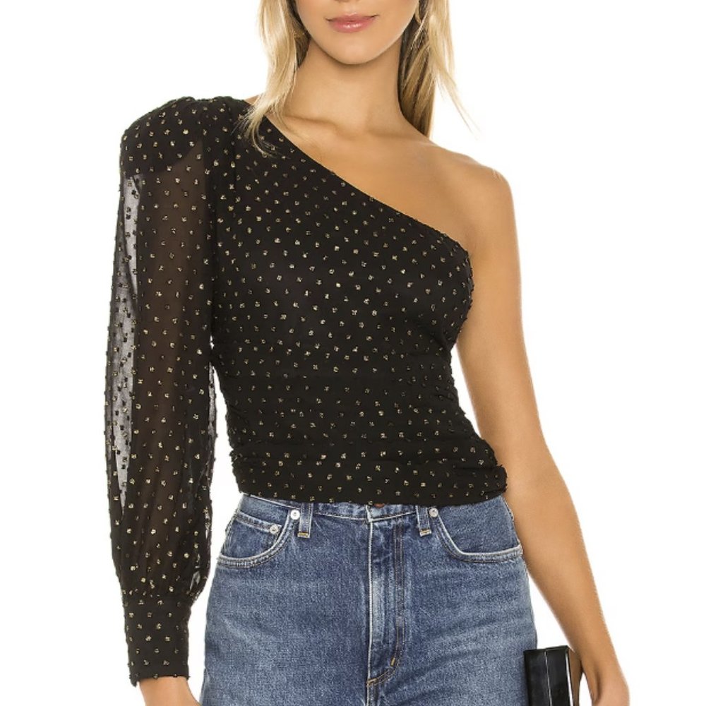 Privacy Please Claire Top in Black and Gold